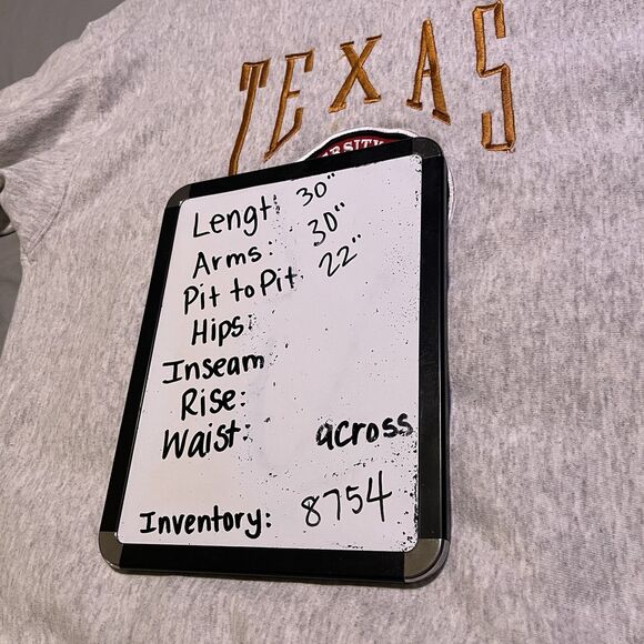 VTG Legends Athletic University of Texas UT Embroidered Ringer Sweatshirt Size L - Picture 11 of 11
